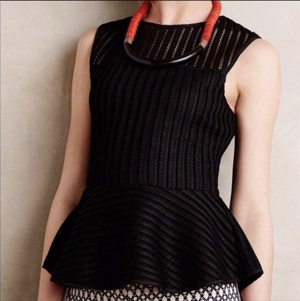 HD Anthropologie Black Mesh Tank